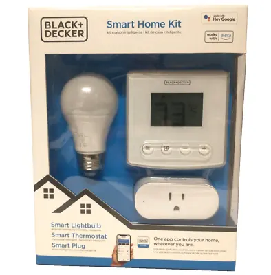 Black Decker Smart Home Starter Kit Wi-Fi Hard Key Thermostat A19 Bulb Plug NEW • $39.65