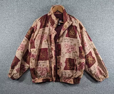 £31.05 • Buy STUNT SPORTS Vintage 90's Floral Silk Harrington Windbreaker Festival Jacket   L