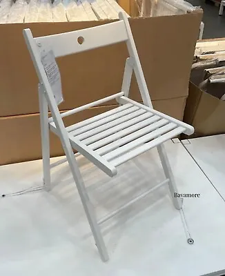 Ikea FRÖSVI Folding Chair White Wood 30⅜  BRAND NEW • $95.99