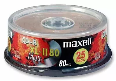 £15.18 • Buy MAXELL - CD-R XL-II Blank CDs For Audio Recorders - Pack Of 25