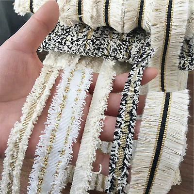 Elegant Braid Trim By Yard Tassel Fringe Trim For Formal Outfit Dress • £8.99