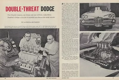1959 Norm Thatcher Dodge Coronet Vintage Magazine Article Ad Bonneville Hemi 59 • $5