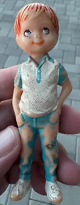 Vintage McGroovies Dollhouse Family Boy Hard Plastic Figure 1972 GIRLS WORLD TOY • $5.95