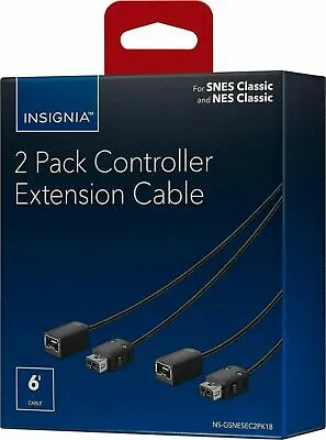 NEW Insignia 2-Pack Extension Cable 4 Nintendo NES SNES Mini Classic Controllers • $6.60