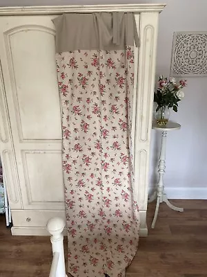 Rose Floral Tab Tie Long Curtains • £39.99