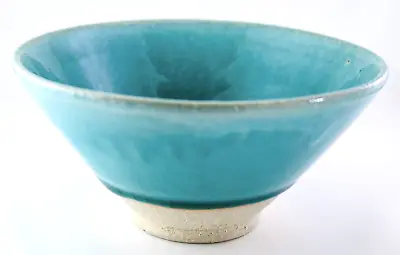 Japan Tea Ceremony Matcha Chawan Tea Bowl  Turquoise Blue Crackle Glaze Minoyaki • $31.80