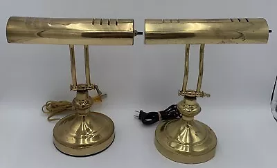 2 Vintage Underwriters Laboratories UL Portable Lamp Piano Brass Bankers Desk • $42.49