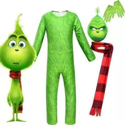 Grinch Santa Cosplay Costume Jumpsuits Christmas Set Adult Halloween XmLOVE • $16.47