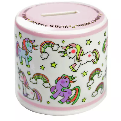 £7.25 • Buy Little Stars Collection Pink Unicorns Piggy Bank Moneybox Girls Kids Children