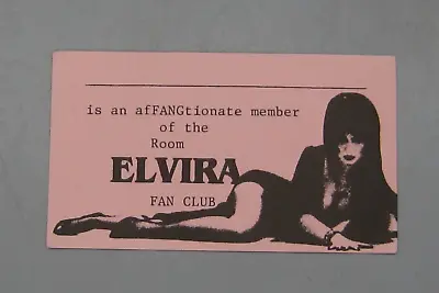 Vtg 1980's Elvira  Affangtionate  Membership Fan Club Member Card Mistress Dark • $25