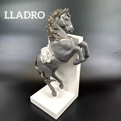 Lladro Horse Dark Grey 13in Figurine Leap Black Horse Glossy Mane And Tail Rare • $741.99