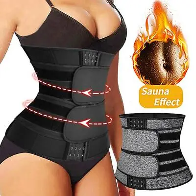 Women Waist Trainer Cincher Trimmer Sweat Belts Sauna Shapewear Slim Body Shaper • £6.99
