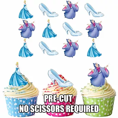 £3.75 • Buy PRECUT Disney Princess Cinderella 12 Edible Cupcake Toppers Party Decorations