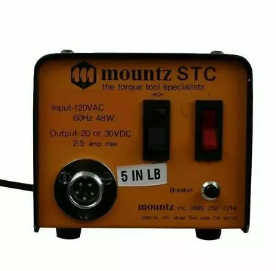 Mountz Stc Torque Tool Screwdriver Power Supply 5in/lb Input 120vac Output 30vdc • $80