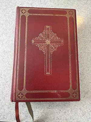 Holy Bible Catholic Action Edition 1961 Red Leather Padded Gold Gilding VTG • $11.60