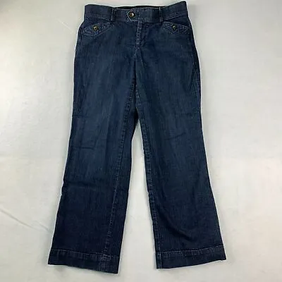 Dockers Straight Leg Denim Jeans  Women's 30x29 Blue Washed Sash Pocket Stretch • $18.95