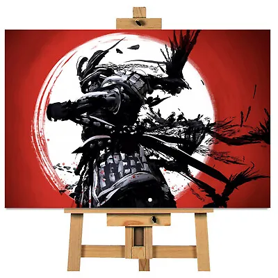 £18.99 • Buy Samurai Japanese Sunset Wall Art Picture Canvas  Print Ready To Hang