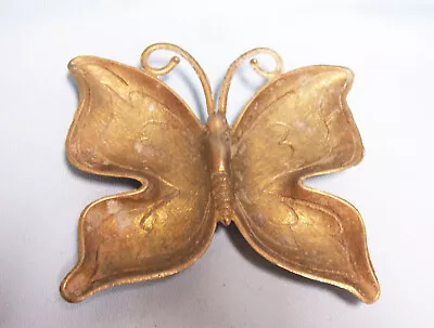 DISH DECORATIVE BUTTERFLY  Metal Tray Creative Arts Decor Signed VIPC (A1) • $24.96