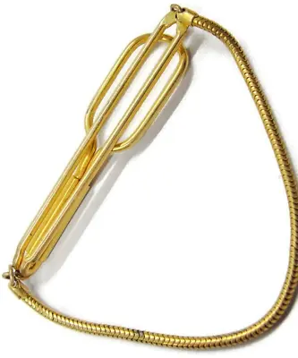 $25.19 • Buy Swank Vintage Gold Tone Classic Tie Bar W Snake Chain