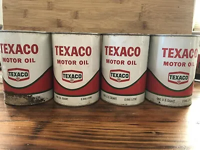 Vintage TEXACO Motor Oil 1 Quart Metal Can LOT OF 4 • $61