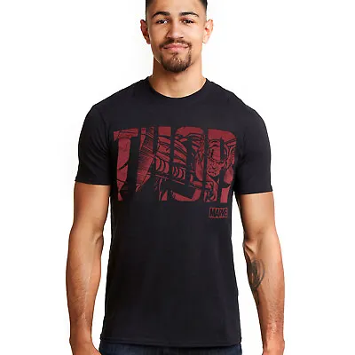 £13.99 • Buy Official Marvel Mens Thor Text Logo T-shirt Black S-2XL