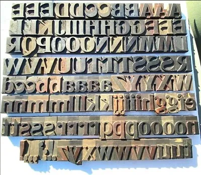 £199.99 • Buy Letterpress WOOD Type 2 5/8  MONARCHIES Alphabet 108pc 2 Trays **DAY & COLLINS**
