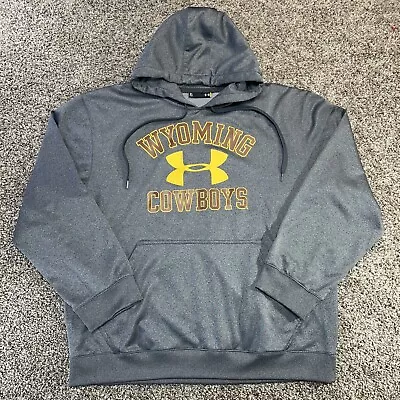 Under Armour Wyoming Cowboys Hoodie Mens Extra Large Gray Long Sleeve Loose Fit • $27.99