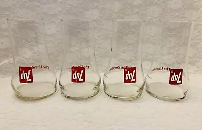Vintage 7UP The Uncola Upside Down Glass Set Of 4 From 1984 Marketing Champagne • $10