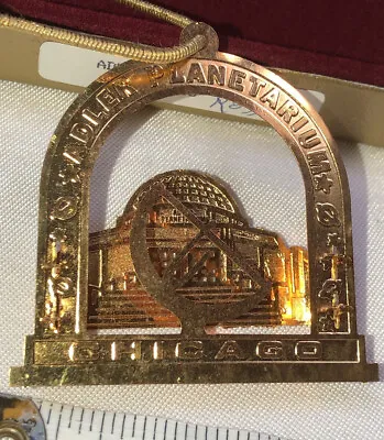 Marshall Fields 24 Kt Gold Finish Chicago Adler Planetarium Ornament RARE • $29.95