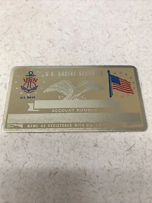 New Vintage SSN Social Security Card Metal USA Navy USN  • $5.91
