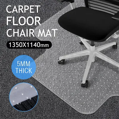 $49.95 • Buy Floor Carpet Chair Mat PVC Protector Office Computer Plastic Chairmat 135x115cm