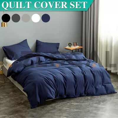 $15.49 • Buy Quilt/Duvet/Doona Cover Set Pillowcase Single Double Queen King Size Bedding