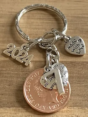 7th ❤️ Wedding Anniversary (copper) Polished 2017 Coin Keyring In Gift Bag • £7.99