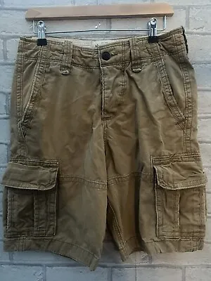 Abercrombie & Fitch Mens Cargo Shorts W28 Tan Beige • £20