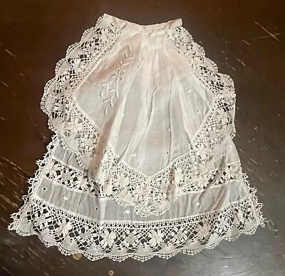 High Qaulity Antique Victorian Handmade Brussels Irish? Ornate Flounce Lace 11 • $79.99