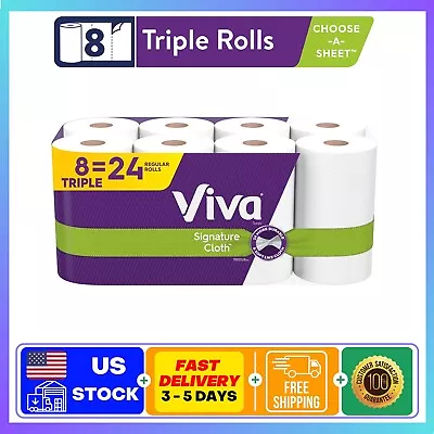 Viva Signature Cloth Paper Towels 8 Triple Rolls (141 Sheets Per Roll) • $32.98