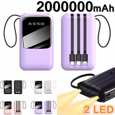 $21.99 • Buy Portable 2000000mah Power Bank 2LED Backup Battery Charger For Mobile Phone