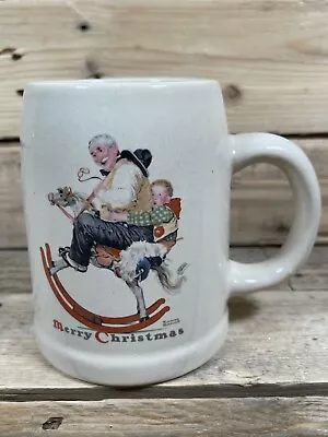 Saturday Evening Post Ride Him Cowboy Norman Rockwell Mug Merry Christmas Stein • $23.99