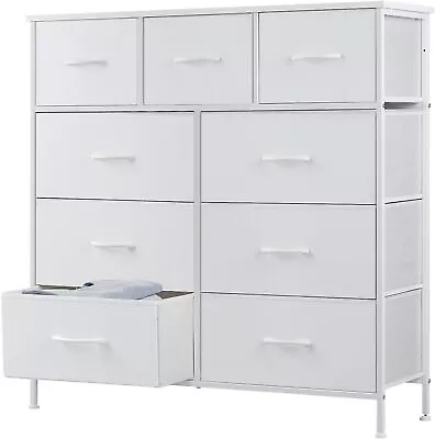 9 Fabric Drawers Dresser Chest Of Drawers Storage Tower For Bedroom Living Room • $78.59