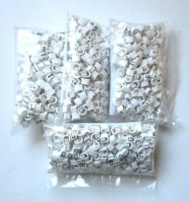 £1.43 • Buy Cable Marker Packs (100pcs) CSA 0.5 - 0.75mm² Chevron Cut Black/White Letters