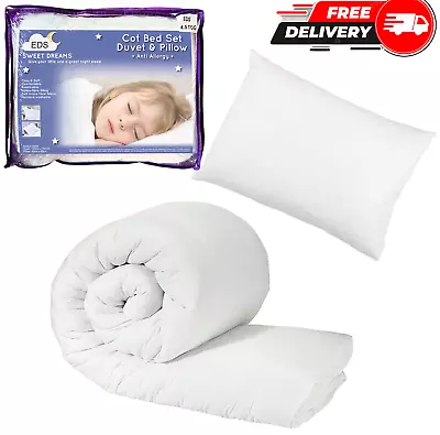 Luxury Kids Toddler Baby Cot Bed Duvet Anti-Allergy Quilt With Pillow Ultra Soft • £3.49