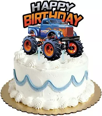 Monster Truck Cupcake Toppers - Favors For Kids Birthday Party Cake Decorations • $28.74