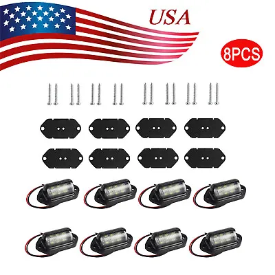 8× Universal 6-SMD LED License Plate Tag Light Lamps For Truck SUV Trailer Van • $28.32