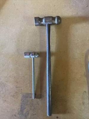 Vintage 10 & 2 Oz. Machinist All Steel Ball Peen Hammer Unbranded • $20