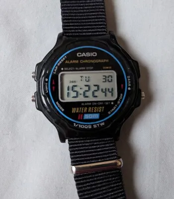 £29.95 • Buy Vintage CASIO W-79 [593] Blue Dial LCD Digital Alarm Chrono Military Watch