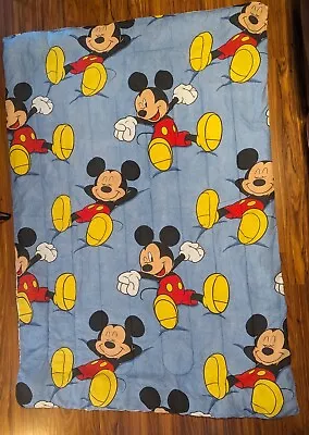 Vintage 90s Disney Mickey Mouse Reversible Twin Comforter Rare HTF Zzzz Sleepy • $93.75