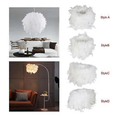 Modern Feather Lampshade Lamp Cover Home Light Pendant Lamp Shade • £10.28