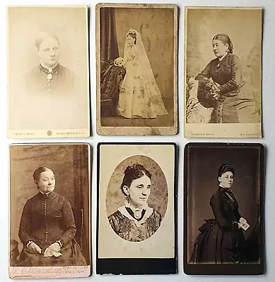 Victorian & Edwardian Carte De Viste Photographs - Set Of 6 - Lovely Photo's • £9.95