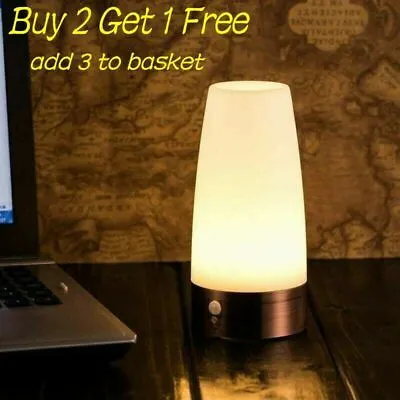 £10.54 • Buy Touch Sensor Night Light Battery Powered Portable Bedside Warm White Table Lamp