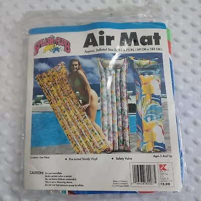 Vintage Inflatable Air Mattress Pool Float New Vinyl Mat Splash Club Kmart Raft • $24.99